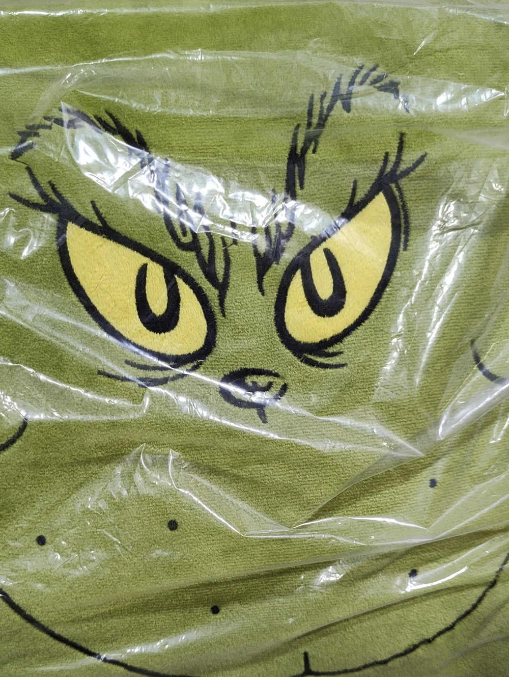 Plush Green Grinch Face Decorative Pillow - Unbranded, Brand New With Tags
